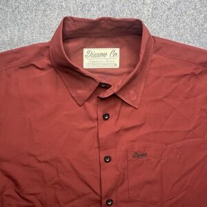 Dixxon Co. Signature‎ Series D-Lux Short Sleeve Button Shirt Burgundy Mens XL